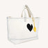 The Imperfect Heart white canvas tote bag is a classic Kerri piece. Gently structured, bag charm, fits your laptop and spare flats - Shop cute totes by Kerri Rosenthal.