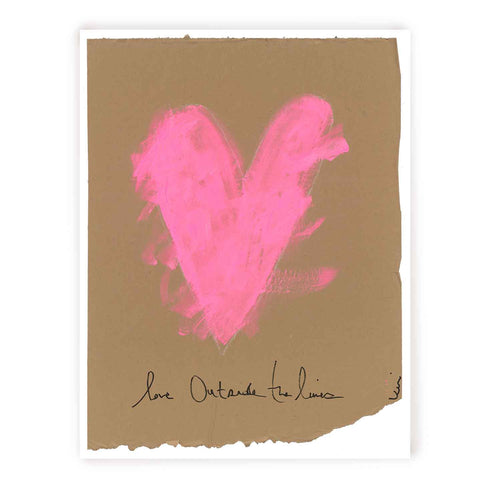 Perfectly Imperfect mini art print by Kerri Rosenthal, front view of the Love Outside the Lines heart design