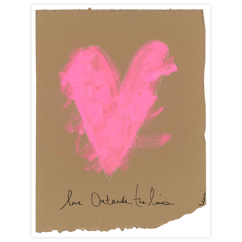 Perfectly Imperfect mini art print by Kerri Rosenthal, front view of the Love Outside the Lines heart design