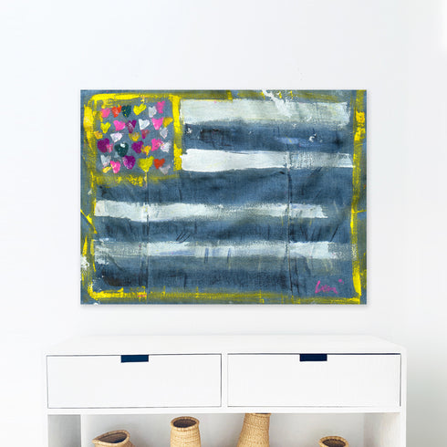 In Love We Trust So Much wall art print - Unique flag artwork gifts for living room, bedroom or any space wall art decor by Kerri Rosenthal