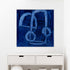 In The Mood, blue stretched canvas wall art print. Unique artwork for living room wall decor by Kerri Rosenthal