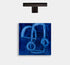 In The Mood, blue stretched canvas wall art print. Unique artwork for living room wall decor by Kerri Rosenthal