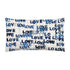 Indigo blue Love Letters cute rectangular lumbar decorative throw pillows by Kerri Rosenthal