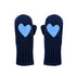 Indigo blue patch blend of wool and cashmere mittens with Kerri's Imperfect Heart - Shop cute women’s mittens and gloves by Kerri Rosenthal