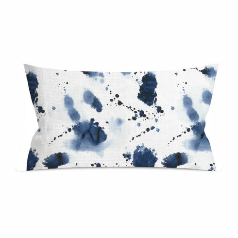 Indigo blue splat decorative lumbar throw pillows - Shop designer throw pillows by Kerri Rosenthal