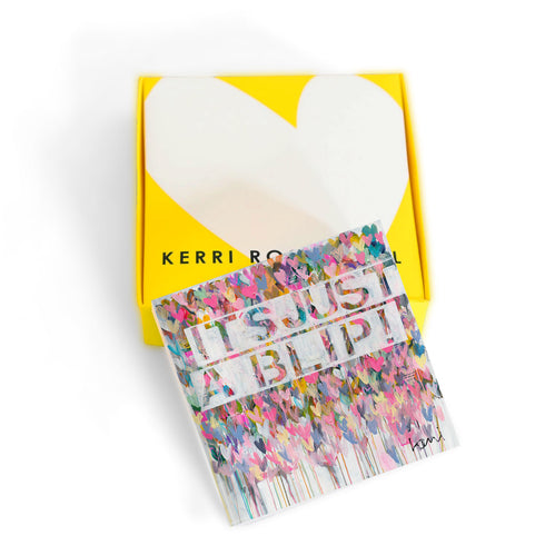 It's Just A Blip Block of Love Acrylic Mini Art Artwork by Kerri Rosenthal's artwork mounted on 3/4" plexiglass acrylic block