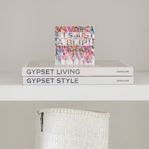 It's Just A Blip Block of Love Acrylic Mini Art Artwork by Kerri Rosenthal's artwork mounted on 3/4" plexiglass acrylic block