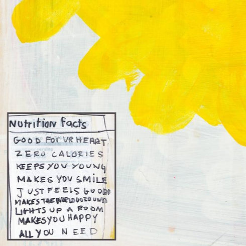 Just Add Love ingredients for loving mini stretched canvas wall art - Modern original artwork for kitchen, breakfast nook, pantry by Kerri Rosenthal