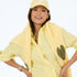 Jack Oxford cotton yarn-dyed yellow button-up shirt with 'Love' and heart embroidery - Cute women's button-up shirts by Kerri Rosenthal