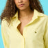 Jack Oxford cotton yarn-dyed yellow button-up shirt with 'Love' and heart embroidery - Cute women's button-up shirts by Kerri Rosenthal