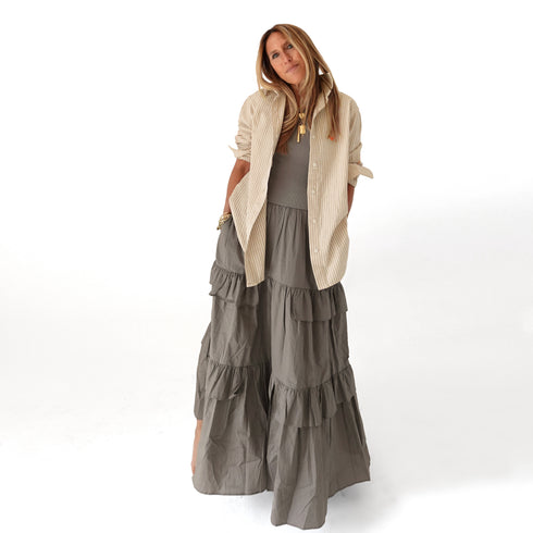 Jack cotton beige womens button down shirt - Shop cute womens shirts by Kerri Rosenthal.