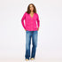 Jackie button-front neon pink cardigan is made from 100% cashmere with a V-neck and double pockets - Shop cute women’s cardigans by Kerri Rosenthal