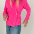 Jackie button-front neon pink cardigan is made from 100% cashmere with a V-neck and double pockets - Shop cute women’s cardigans by Kerri Rosenthal