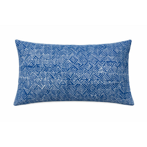 Jayney Reverse Indigo blue decorative rectangular lumbar pillows - Shop designer throw pillows by Kerri Rosenthal