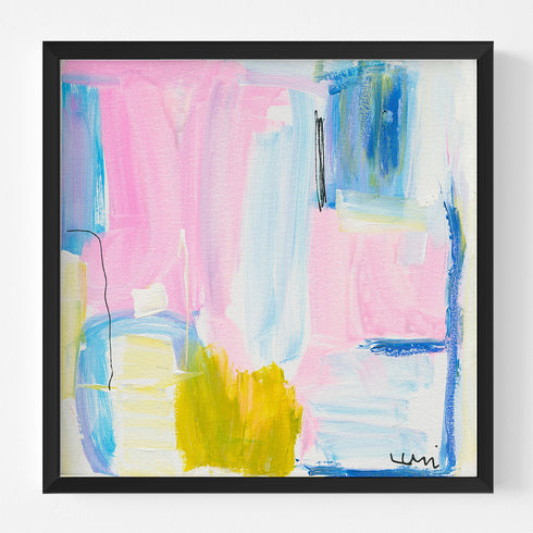Jolly Rancher colorful modern abstract black framed wall art print - original artwork Kerri Rosenthal