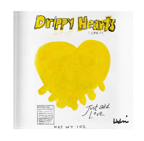 Just Add Love Blocks of Love Acrylic Mini Art Artwork by Kerri Rosenthal's artwork mounted on 3/4" plexiglass acrylic block