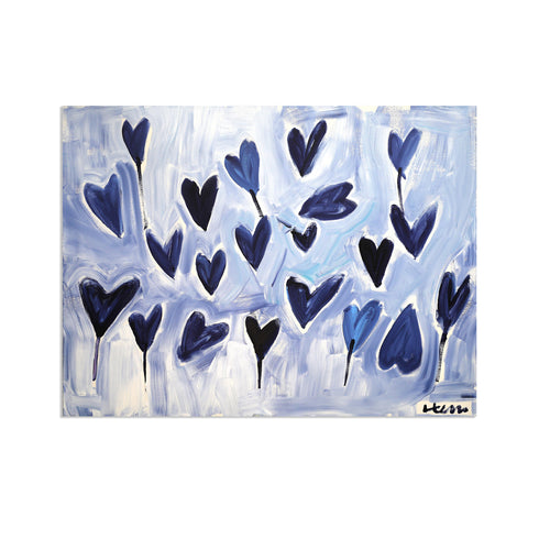 Just add water, blue and grey wall art print. Perfect for living room or home decor - Modern contemporary wall artwork by Kerri Rosenthal