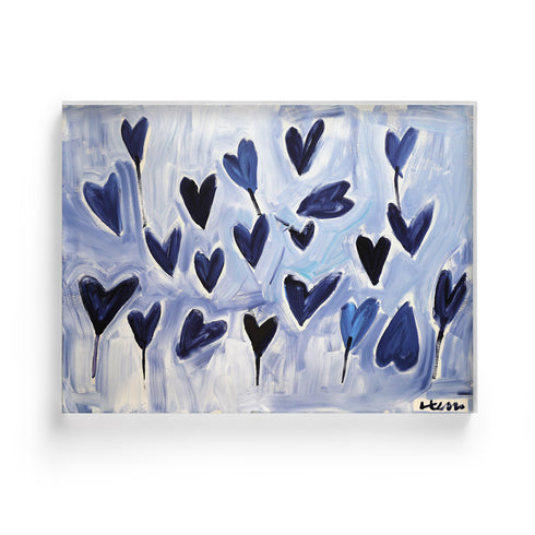 Just add water, blue and grey wall art print. Perfect for living room or home decor - Modern contemporary wall artwork by Kerri Rosenthal