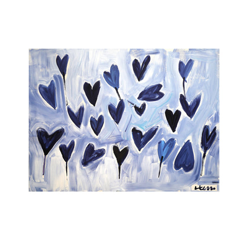 Just add water, blue and grey wall art print. Perfect for living room or home decor - Modern contemporary wall artwork by Kerri Rosenthal