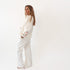 Studio white sweatshirt with white sweatpants in cotton - Women’s white crew neck sweatshirts by Kerri Rosenthal