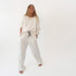 Studio white sweatshirt with white sweatpants in cotton - Women’s white crew neck sweatshirts by Kerri Rosenthal