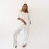 Studio white sweatshirt with white sweatpants in cotton - Women’s white crew neck sweatshirts by Kerri Rosenthal