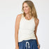 Off white tank top with embroidered heart - Shop women's cute ribbed tank tops by Kerri Rosenthal.