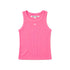 KR ribbed cotton blend palm pink tank top with a contrast embroidered heart - flattering women's tank tops by Kerri Rosenthal