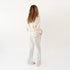 Studio white sweatshirt with white sweatpants in cotton - Women’s white crew neck sweatshirts by Kerri Rosenthal