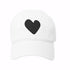 Baseball Heart Patch white and black cap hat 100% cotton - cute baseball caps by Kerri Rosenthal