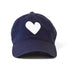 KR baseball heart patch indigo blue cap hat 100% cotton - cute baseball caps by Kerri Rosenthal