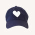 KR baseball heart patch indigo blue cap hat 100% cotton - cute baseball caps by Kerri Rosenthal