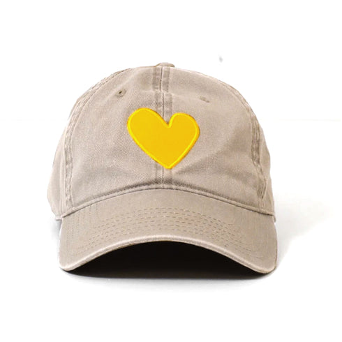 heart patch sand beige baseball cap hat in 100% cotton. Shop cute baseball caps hats for women by Kerri Rosenthal
