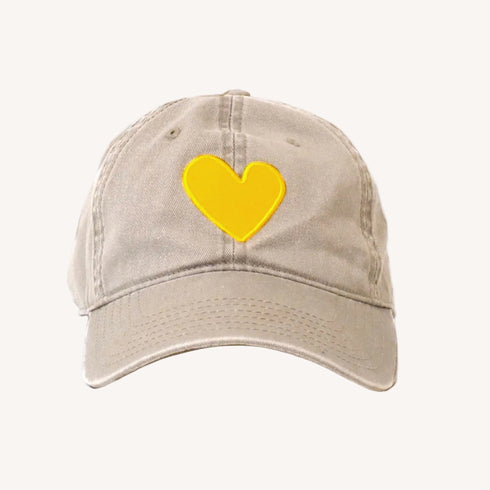 heart patch sand beige baseball cap hat in 100% cotton. Shop cute baseball caps hats for women by Kerri Rosenthal
