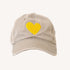 heart patch sand beige baseball cap hat in 100% cotton. Shop cute baseball caps hats for women by Kerri Rosenthal