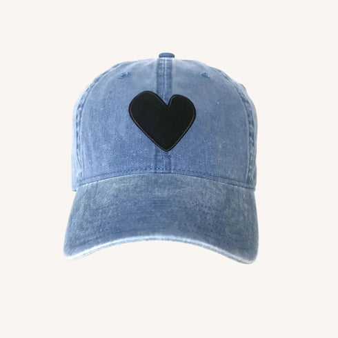 KR Imperfect Heart denim baseball cap hat in 100% cotton - Shop cute women's baseball caps hats by Kerri Rosenthal
