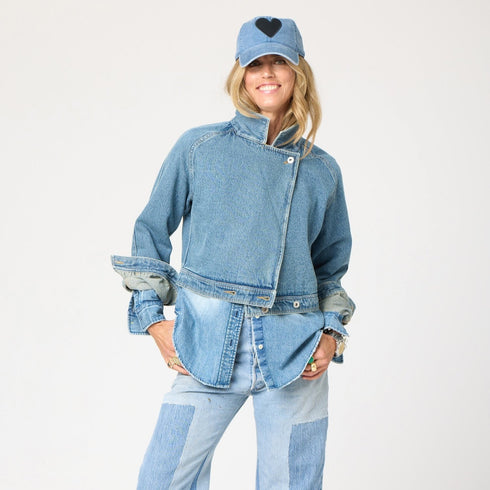 KR Imperfect Heart denim baseball cap hat in 100% cotton - Cute baseball caps hats by Kerri Rosenthal