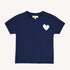 Suke contrast imperfect heart indigo blue tee in 100% cotton - Shop women's cute tees by Kerri Rosenthal