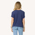 Suke contrast imperfect heart indigo blue women's tee in 100% cotton Kerri Rosenthal