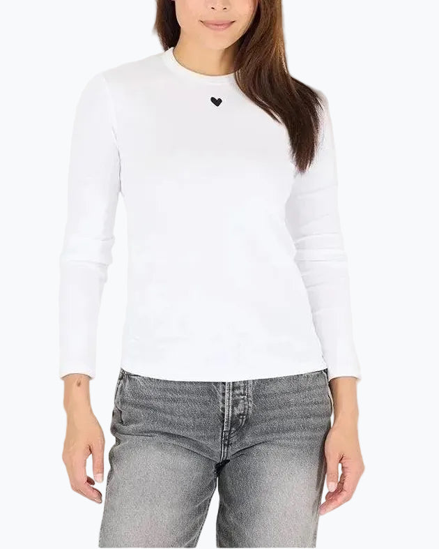 KR Long Sleeve Rib White Women's Tee | Kerri Rosenthal – KERRI