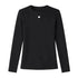 KR long sleeve rib black tee in cotton blend with an imperfect heart - Shop women's tees by Kerri Rosenthal