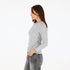 KR long sleeve rib heather gray tee in soft cotton blend with a tiny imperfect heart - Shop women's tees by Kerri Rosenthal