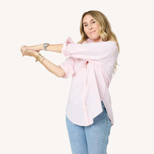 Mia lightweight pink oxford button-up shirt in 100% cotton - Shop women's button-up shirts by Kerri Rosenthal.