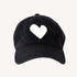 KR baseball heart patch black white cap hat 100% cotton - cute baseball caps by Kerri Rosenthal
