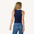 KR indigo blue tank in soft cotton spandex with small heart - Shop women's cute tank tops by Kerri Rosenthal
