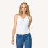 KR ribbed white tank top in cotton blend with a tiny embroidered heart - Shop women's tank tops by Kerri Rosenthal
