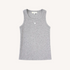 KR ribbed gray tank top in cotton blend with a tiny embroidered heart - Shop women's tank tops by Kerri Rosenthal