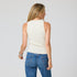KR ribbed off white oatmeal tank top in cotton blend with a tiny embroidered heart - Shop women's tank tops by Kerri Rosenthal