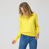Patchwork cotton yellow pullover sweater in cotton cashmere blend with heart elbow patches - Shop women's pullover sweaters by Kerri Rosenthal