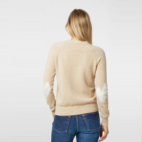 Willie cream v-neck button front cashmere women’s cardigan - Cute designer cardigans by Kerri Rosenthal